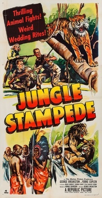 Jungle Stampede Wooden Framed Poster