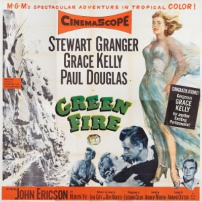 Green Fire Wooden Framed Poster