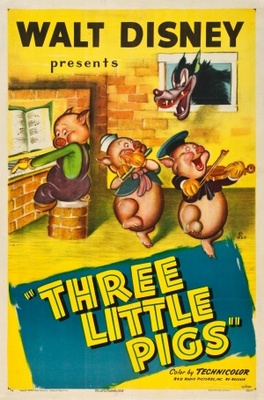 Three Little Pigs Wooden Framed Poster