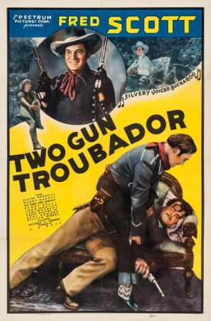 Two Gun Troubador Poster with Hanger