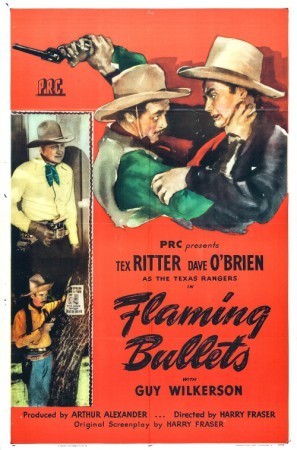 Flaming Bullets Poster with Hanger