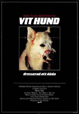 White Dog Wooden Framed Poster