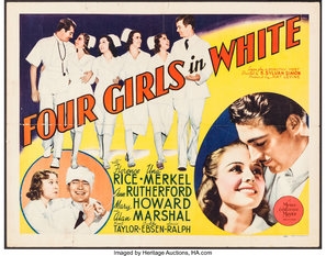 Four Girls in White Wood Print