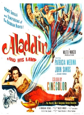 Aladdin and His Lamp Wooden Framed Poster