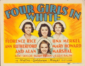Four Girls in White Metal Framed Poster