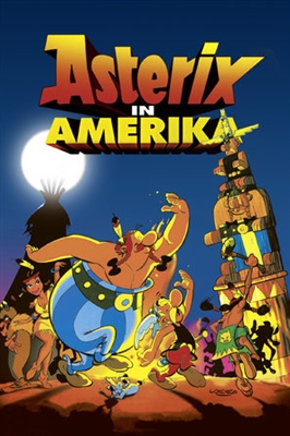Asterix in Amerika Wooden Framed Poster