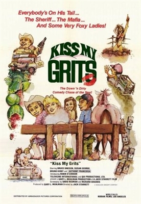 Kiss My Grits Wooden Framed Poster
