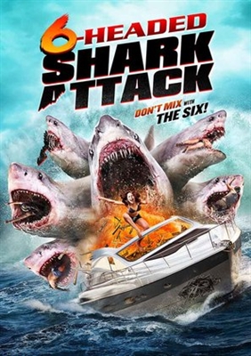 6-Headed Shark Attack Metal Framed Poster