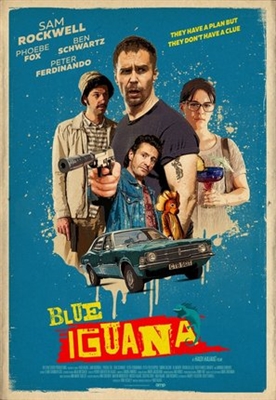 Blue Iguana Wooden Framed Poster