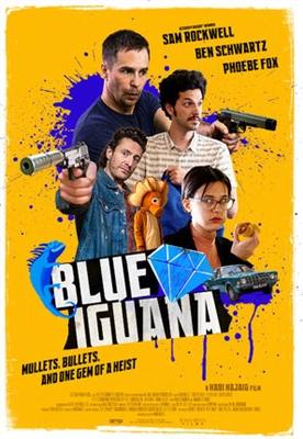 Blue Iguana Wooden Framed Poster