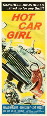 Hot Car Girl Wooden Framed Poster