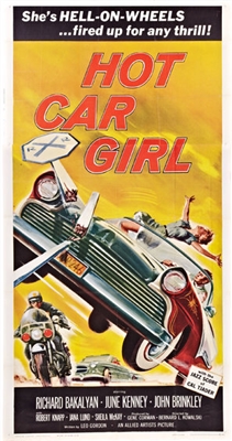 Hot Car Girl Metal Framed Poster