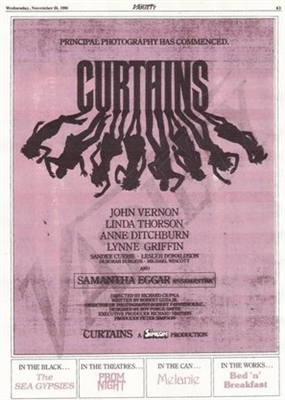 Curtains Wooden Framed Poster