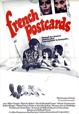 French Postcards Wooden Framed Poster