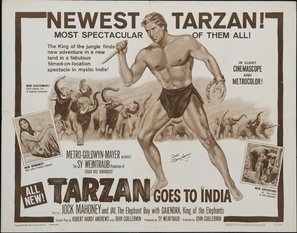 Tarzan Goes to India Wooden Framed Poster