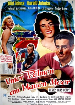 Unter Palmen am blauen Meer Poster with Hanger