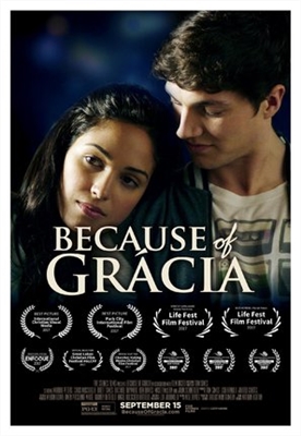 Because Of Grácia Wooden Framed Poster