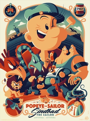 Popeye the Sailor Meets Sindbad the Sailor Poster with Hanger