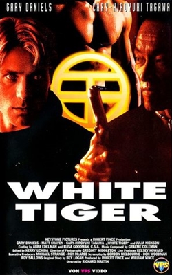 White Tiger Wooden Framed Poster