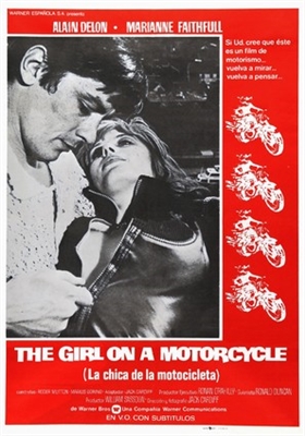 The Girl on a Motocycle Wooden Framed Poster