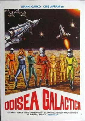 Sette uomini d&#039;oro nello spazio Wooden Framed Poster
