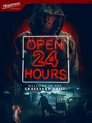 Open 24 Hours Metal Framed Poster
