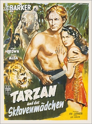 Tarzan and the Slave Girl Wooden Framed Poster