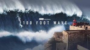 100 Foot Wave Wooden Framed Poster