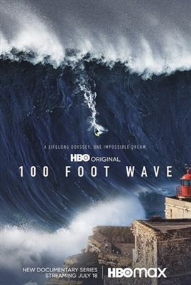 100 Foot Wave Wooden Framed Poster