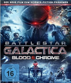 Battlestar Galactica: Blood &amp; Chrome Wooden Framed Poster