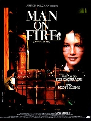 Man on Fire Wooden Framed Poster