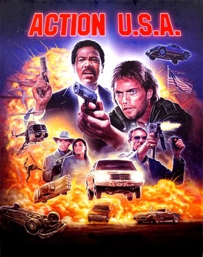 Action U.S.A. Wooden Framed Poster