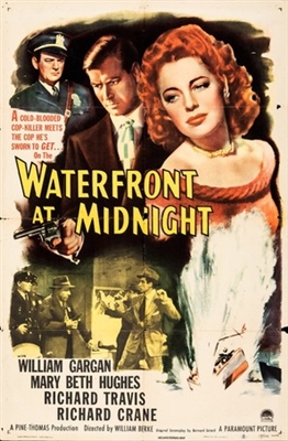 Waterfront at Midnight Wooden Framed Poster