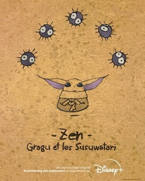 Zen - Grogu and Dust Bunnies Wooden Framed Poster
