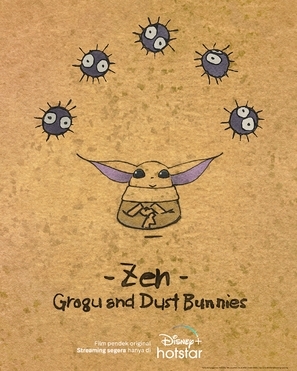 Zen - Grogu and Dust Bunnies Canvas Poster