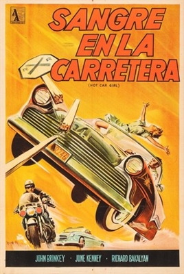 Hot Car Girl Canvas Poster