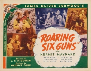 Roaring Six Guns Wood Print
