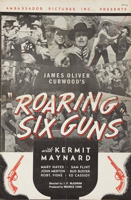 Roaring Six Guns Wooden Framed Poster