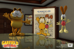 Garfield Gets Real Wooden Framed Poster