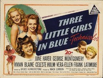 Three Little Girls in Blue Wood Print