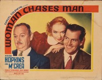 Woman Chases Man Wooden Framed Poster