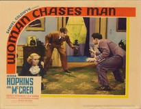 Woman Chases Man Metal Framed Poster
