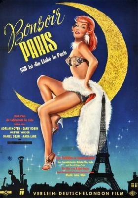Bonsoir Paris Poster with Hanger