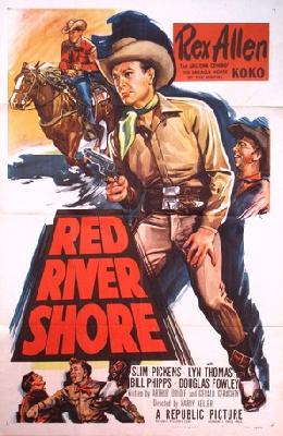 Red River Shore Wooden Framed Poster