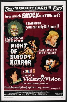 Night of Bloody Horror Wooden Framed Poster