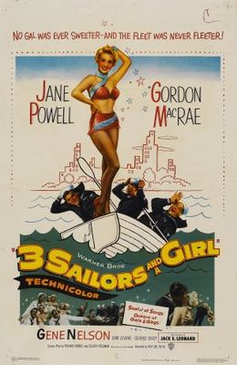 Three Sailors and a Girl Wooden Framed Poster