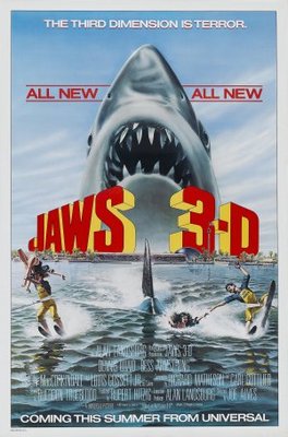 Jaws 3D Wooden Framed Poster
