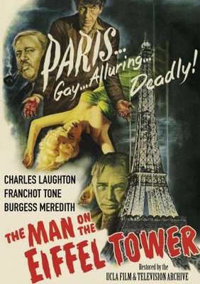 The Man on the Eiffel Tower Wooden Framed Poster