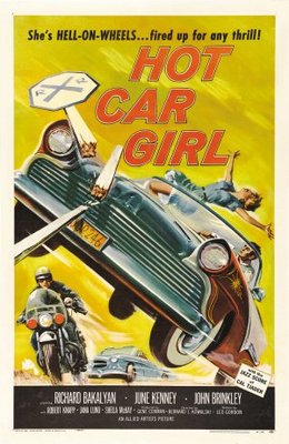 Hot Car Girl Wooden Framed Poster