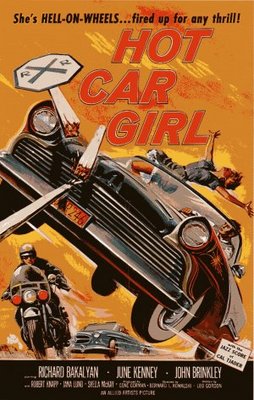 Hot Car Girl Metal Framed Poster